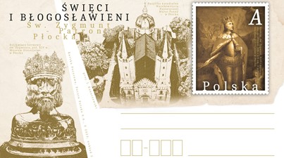 Św. Zygmunt, patron Płocka znalazł się na kartce pocztowej ze znakiem opłaty
